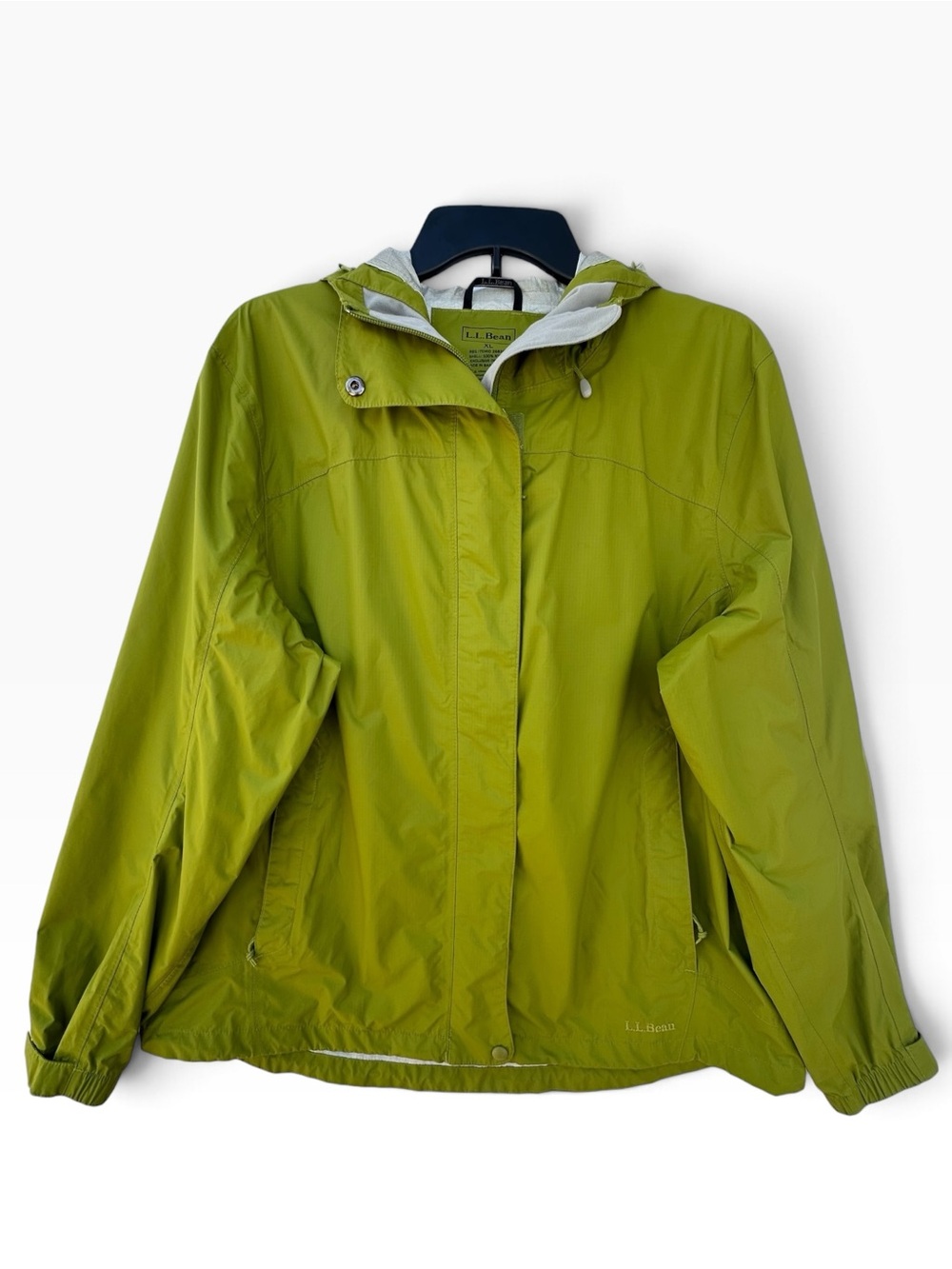 L.L. Bean Hooded Rain Jacket in Lime Green Unisex
